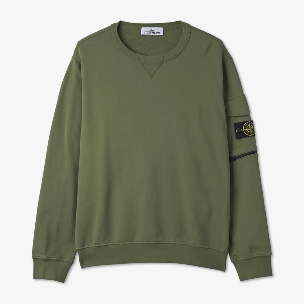 Stone Island Men's Green Sweater